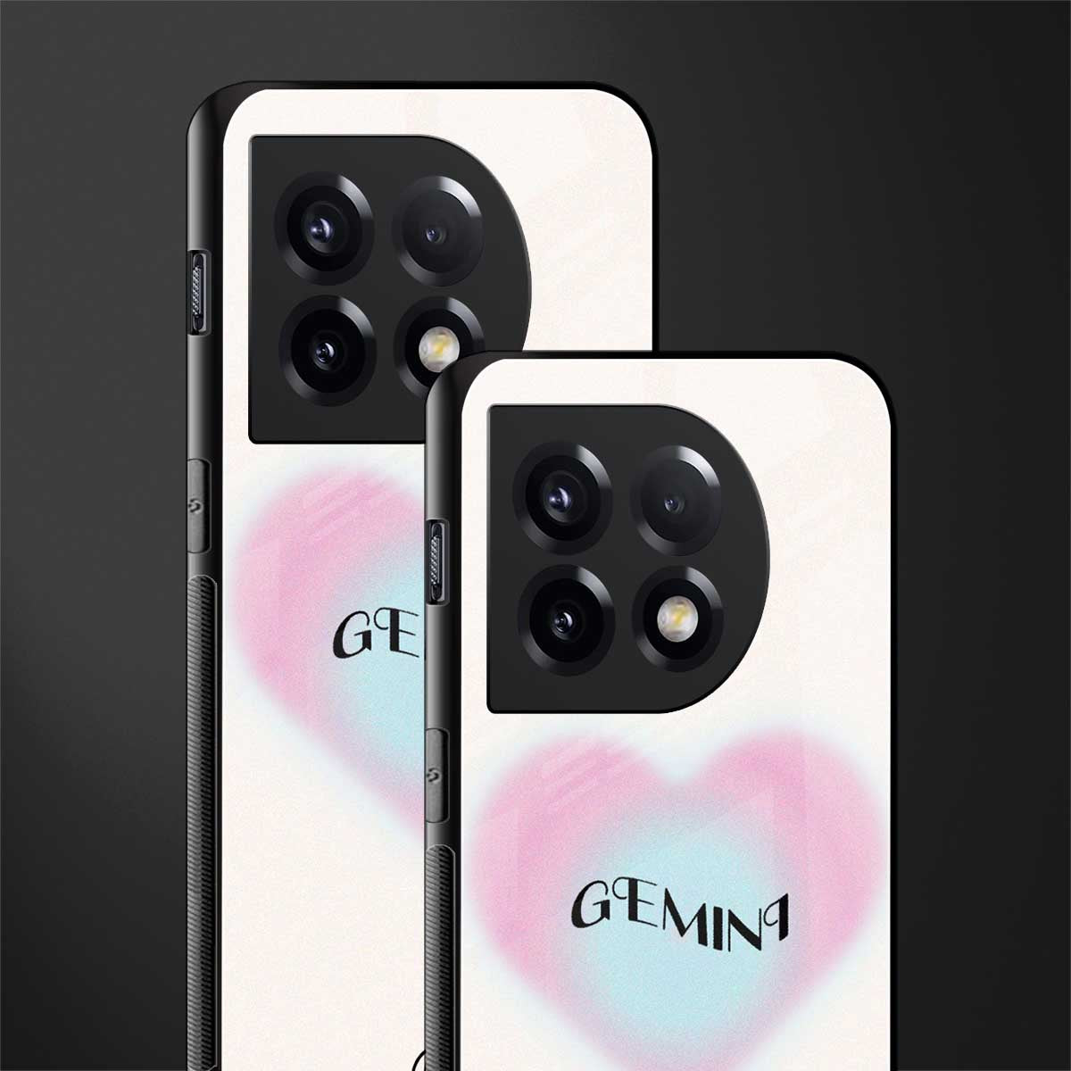 gemini minimalistic back phone cover | glass case for oneplus 11