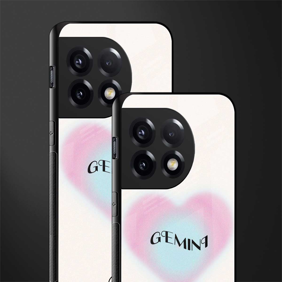 gemini minimalistic back phone cover | glass case for oneplus 11r