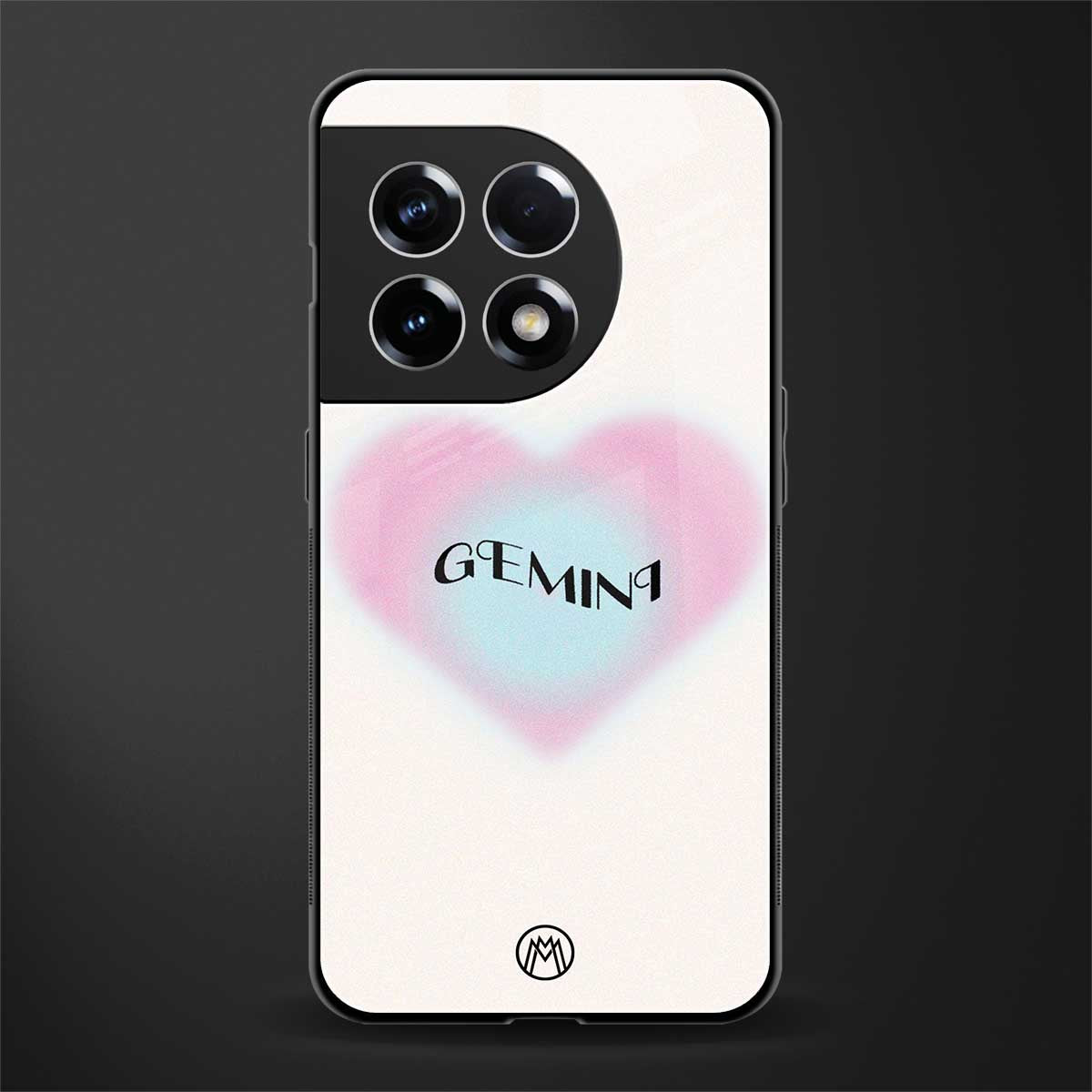 gemini minimalistic back phone cover | glass case for oneplus 11r