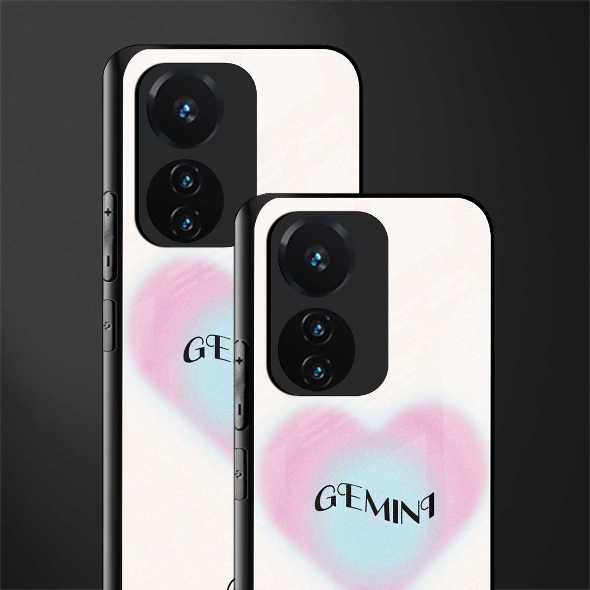 gemini minimalistic back phone cover | glass case for vivo t1 44w 4g