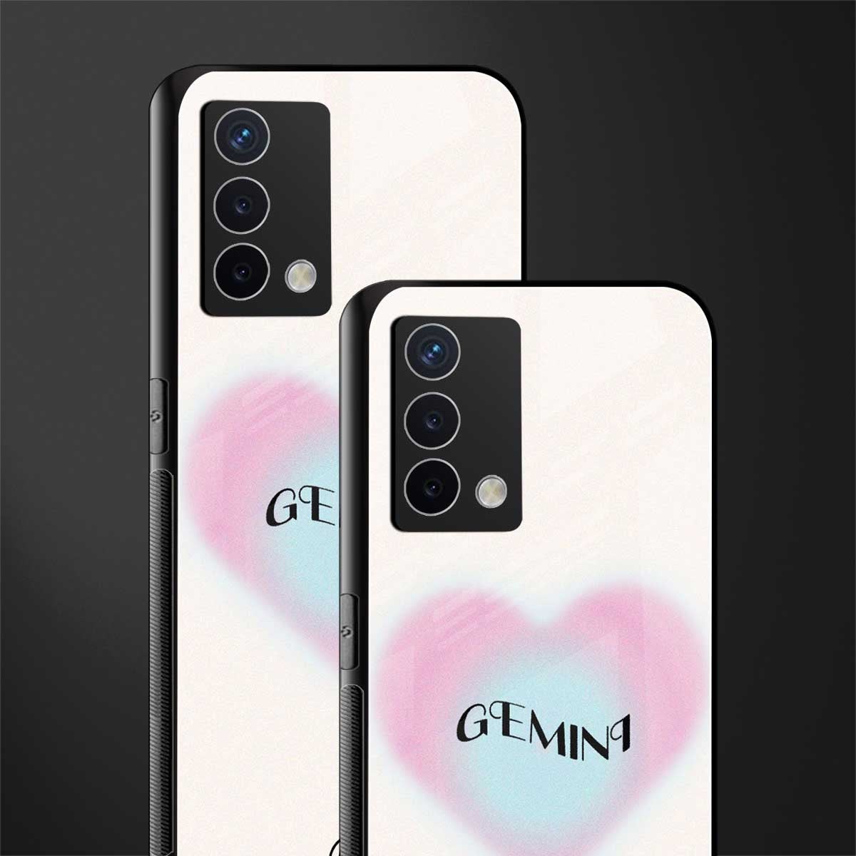 gemini minimalistic back phone cover | glass case for oppo a74 4g