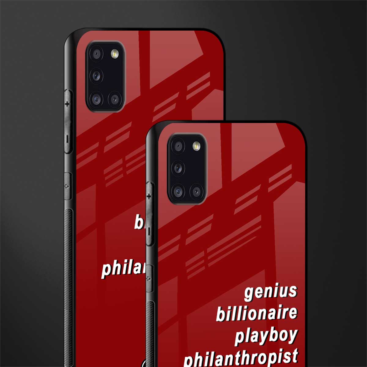 genius billionaire playboy philantrophist glass case for samsung galaxy a31 image-2