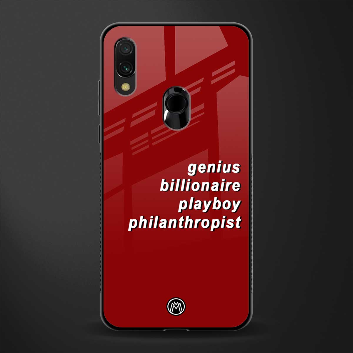 genius billionaire playboy philantrophist glass case for redmi y3 image
