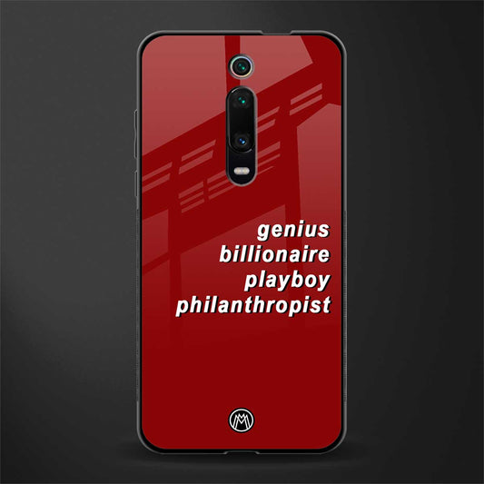 genius billionaire playboy philantrophist glass case for redmi k20 image
