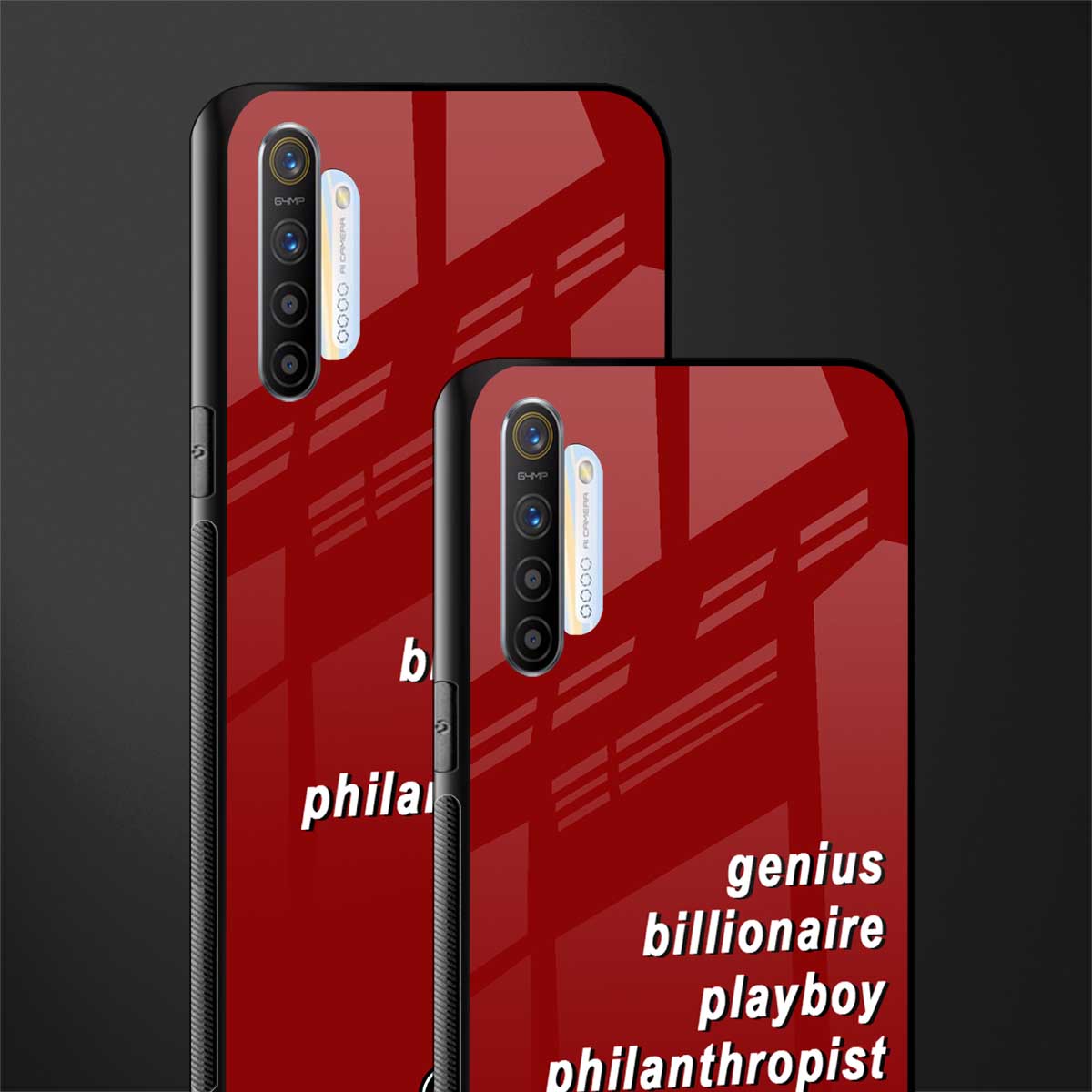 genius billionaire playboy philantrophist glass case for realme x2 image-2