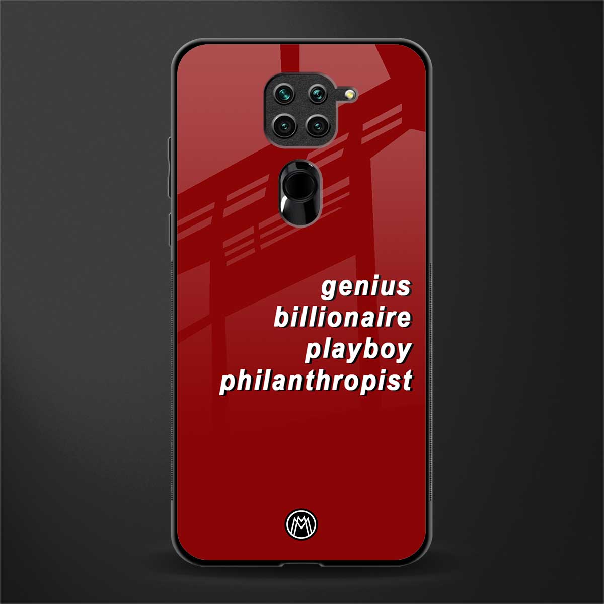genius billionaire playboy philantrophist glass case for redmi note 9 image
