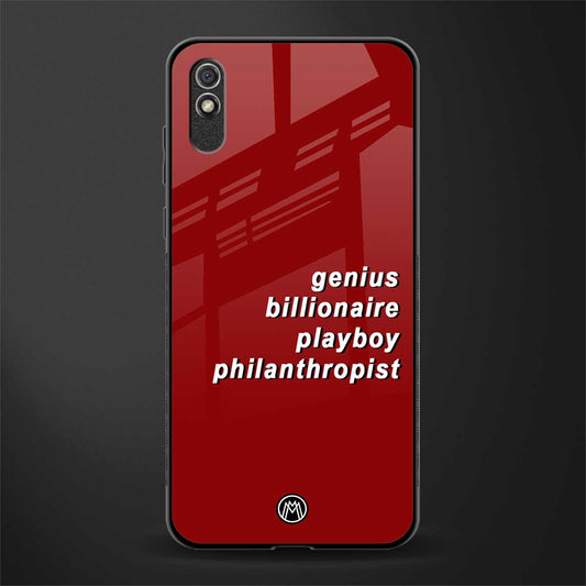 genius billionaire playboy philantrophist glass case for redmi 9a image