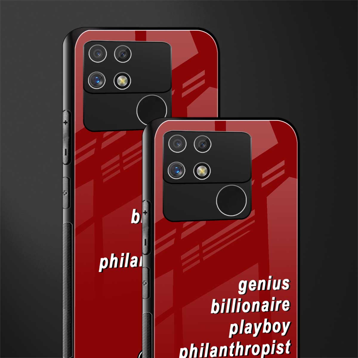 genius billionaire playboy philantrophist back phone cover | glass case for realme narzo 50a