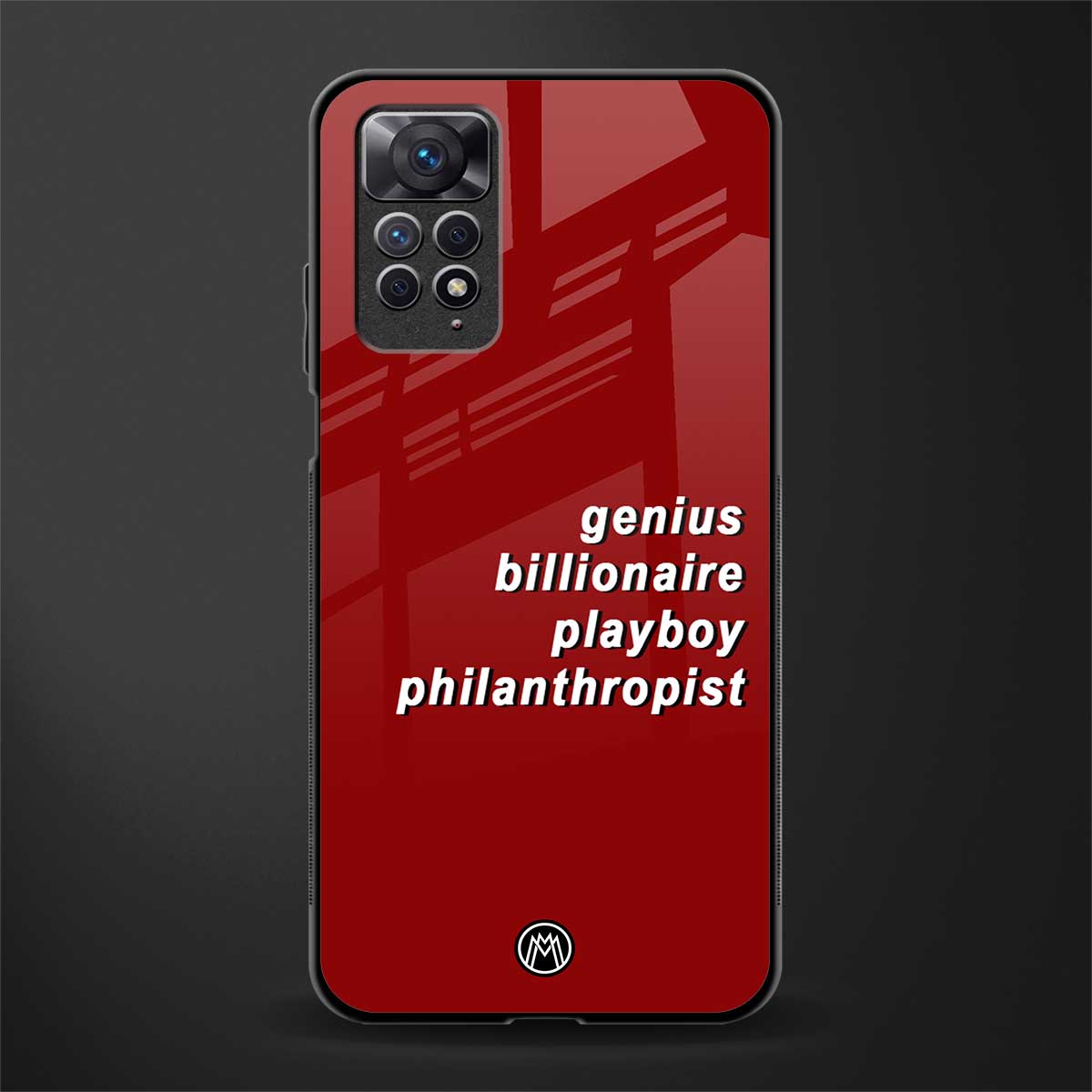 genius billionaire playboy philantrophist back phone cover | glass case for redmi note 11 pro plus 4g/5g
