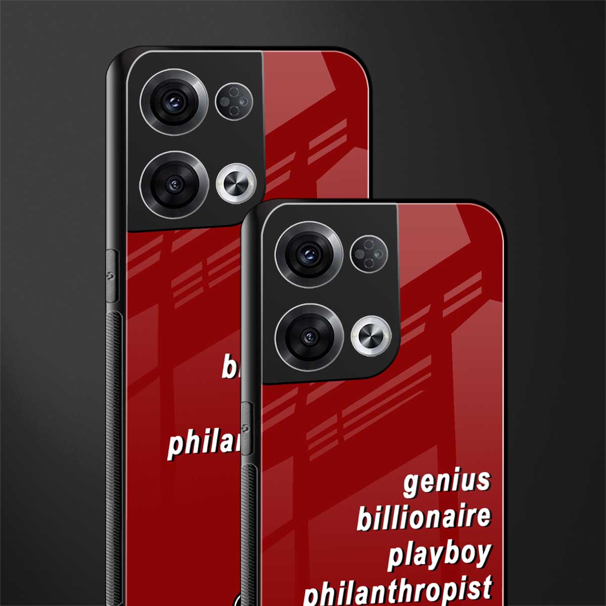 genius billionaire playboy philantrophist back phone cover | glass case for oppo reno 8 pro