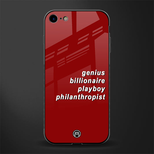 genius billionaire playboy philantrophist glass case for iphone 8 image