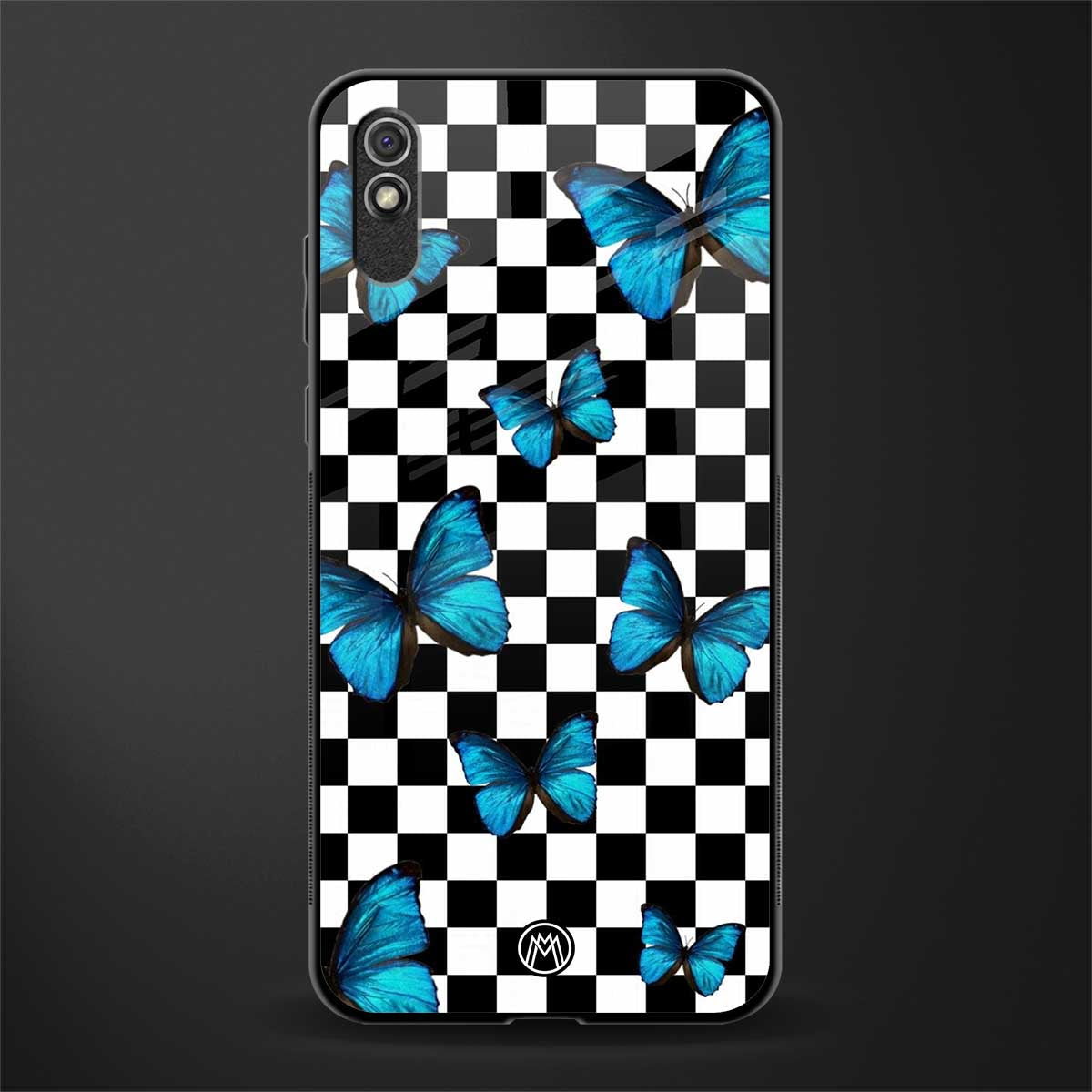 gimme butterflies glass case for redmi 9a image