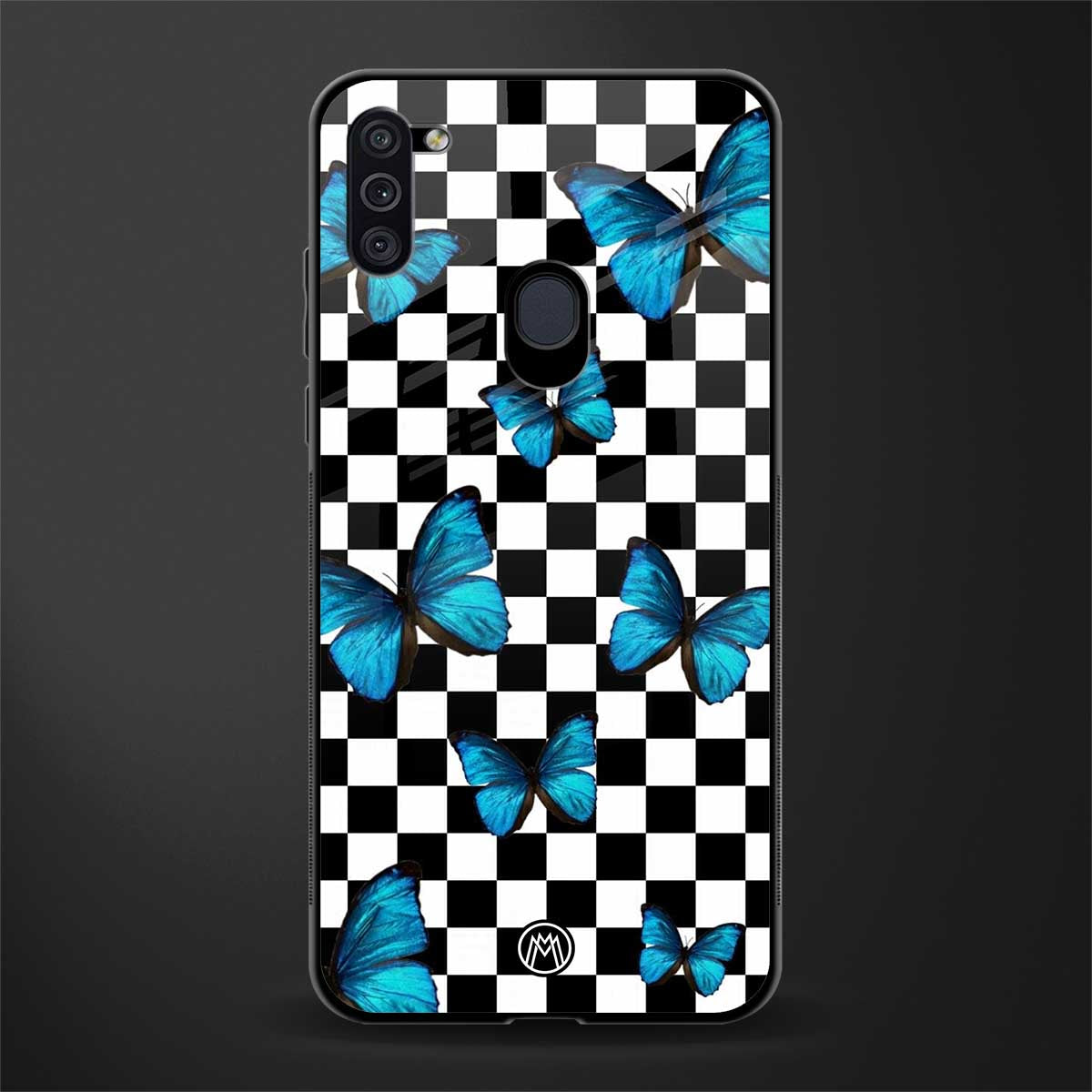 gimme butterflies glass case for samsung a11 image