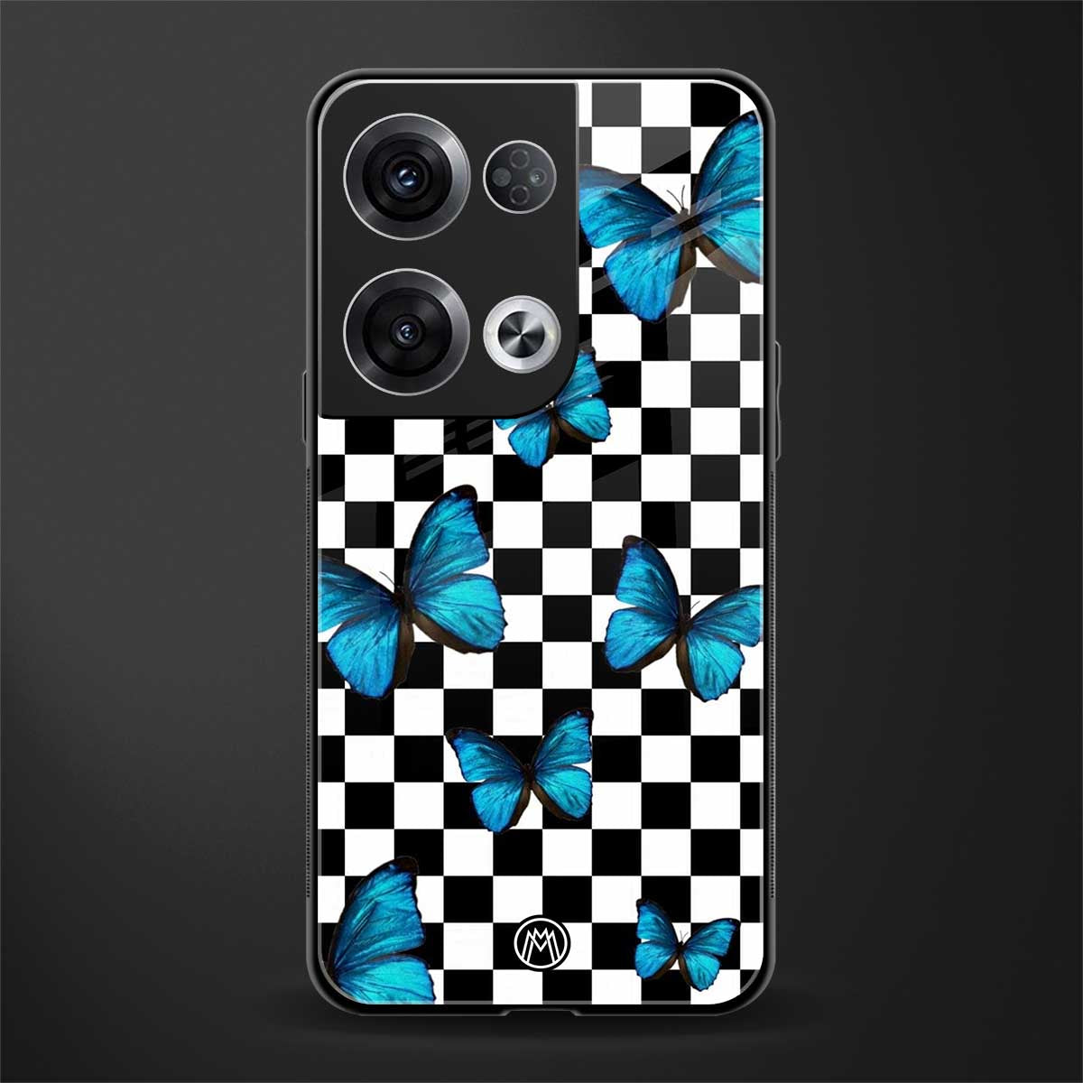 gimme butterflies back phone cover | glass case for oppo reno 8