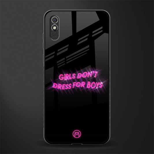 girls don't dress for boys glass case for redmi 9i image