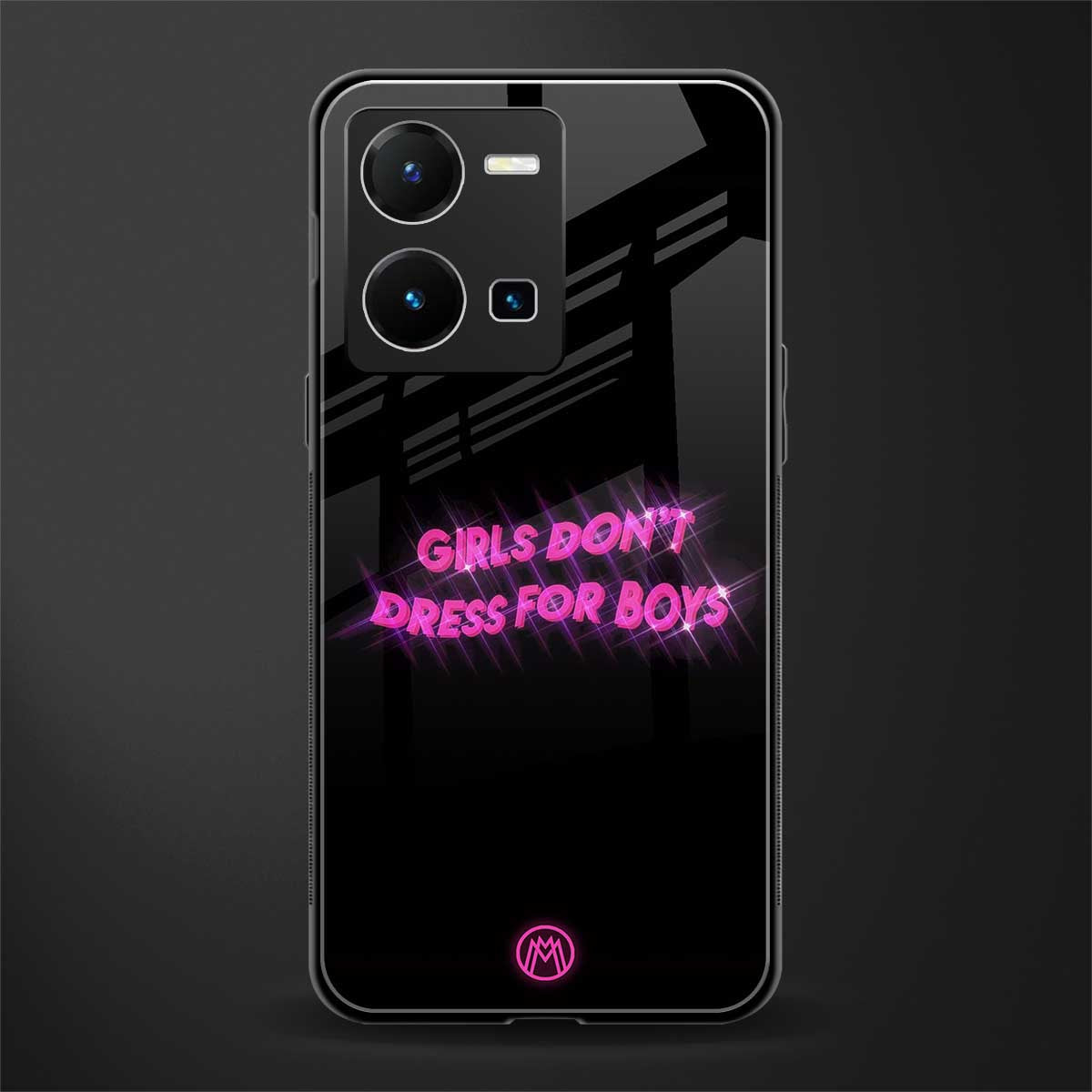girls don't dress for boys back phone cover | glass case for vivo y35 4g