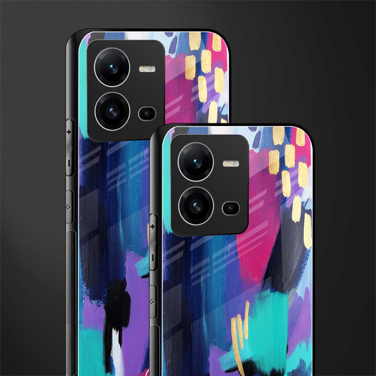 glitz back phone cover | glass case for vivo v25-5g