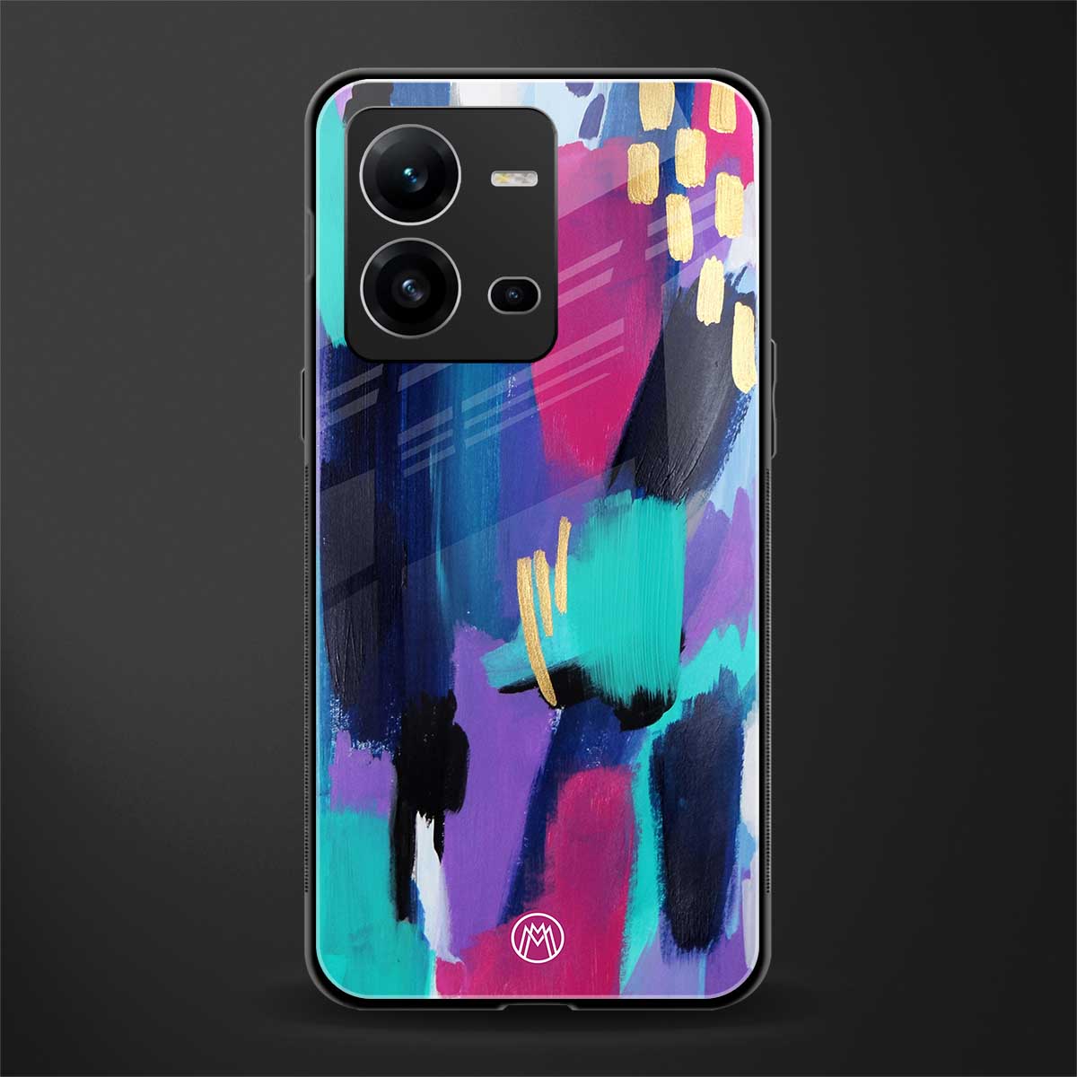 glitz back phone cover | glass case for vivo v25-5g