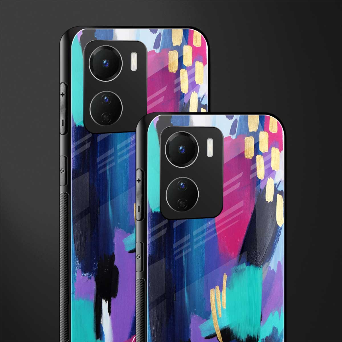 glitz back phone cover | glass case for vivo y16