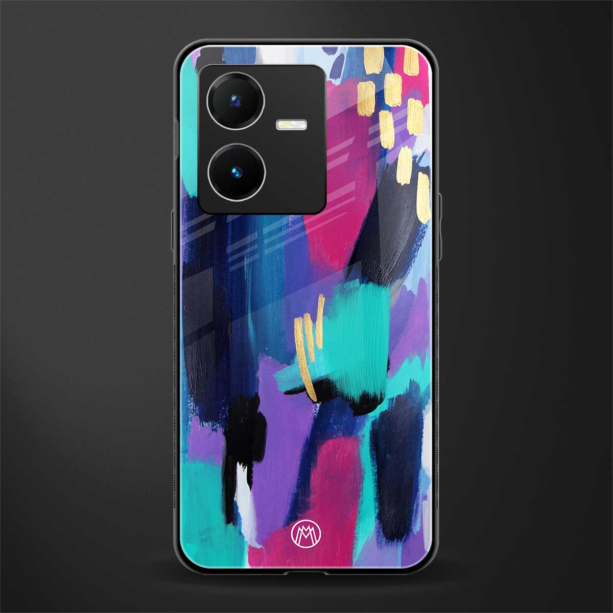 glitz back phone cover | glass case for vivo y22