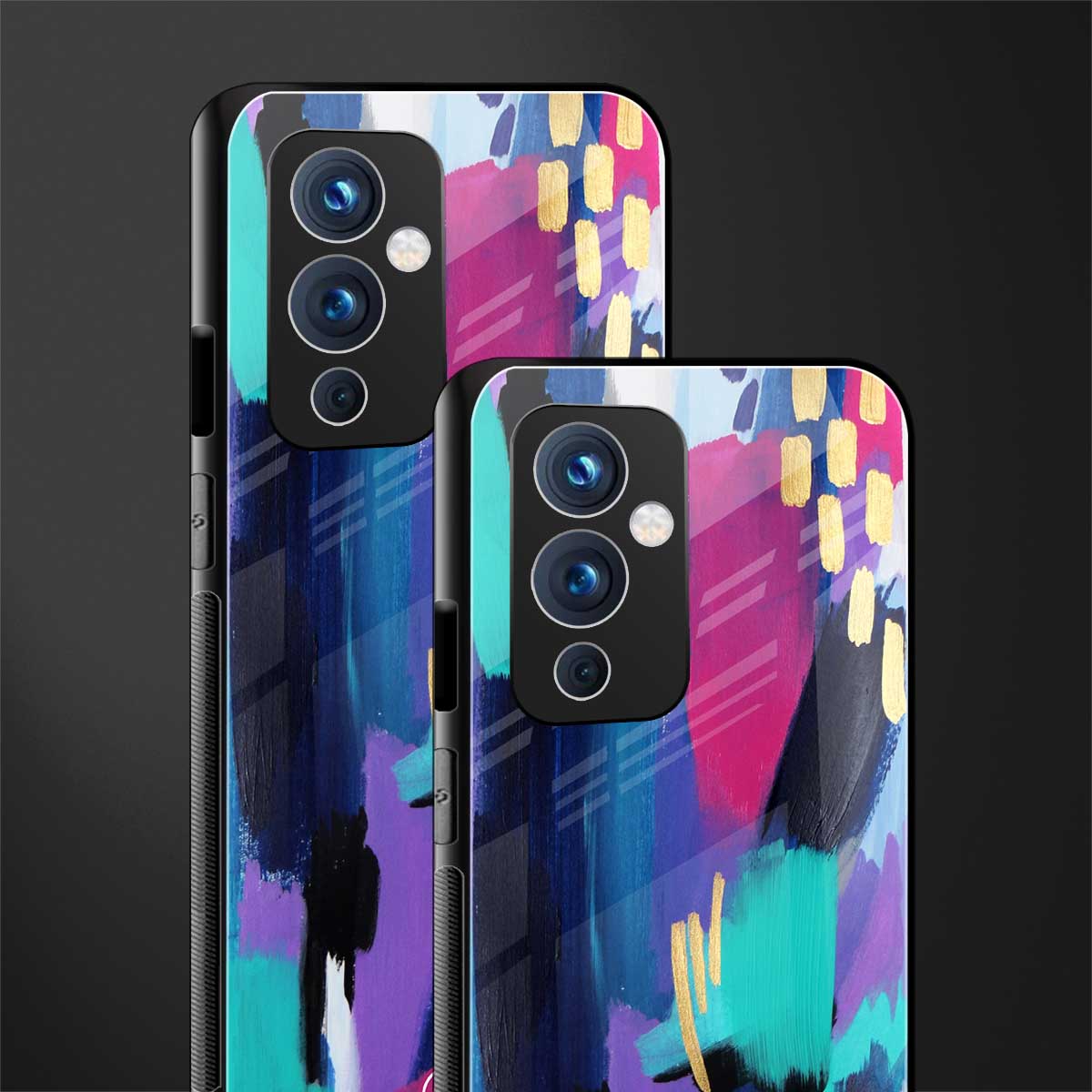 glitz back phone cover | glass case for oneplus 9