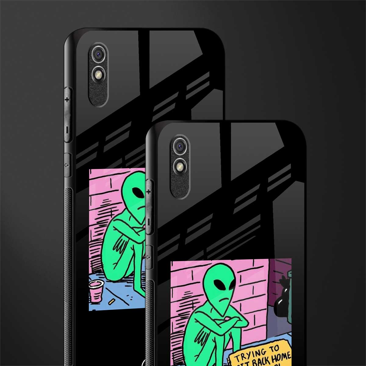 go home alien glass case for redmi 9i image-2