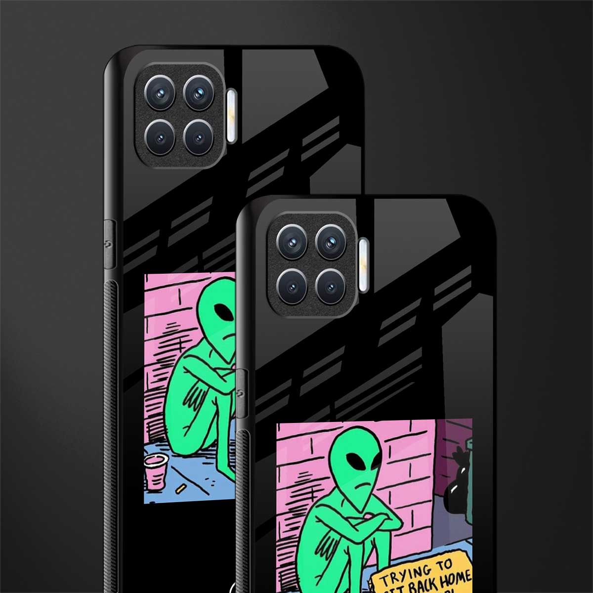 go home alien glass case for oppo f17 pro image-2