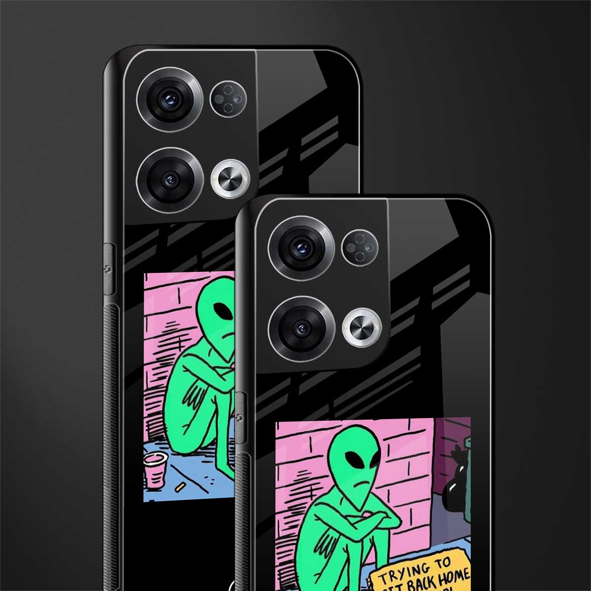 go home alien back phone cover | glass case for oppo reno 8