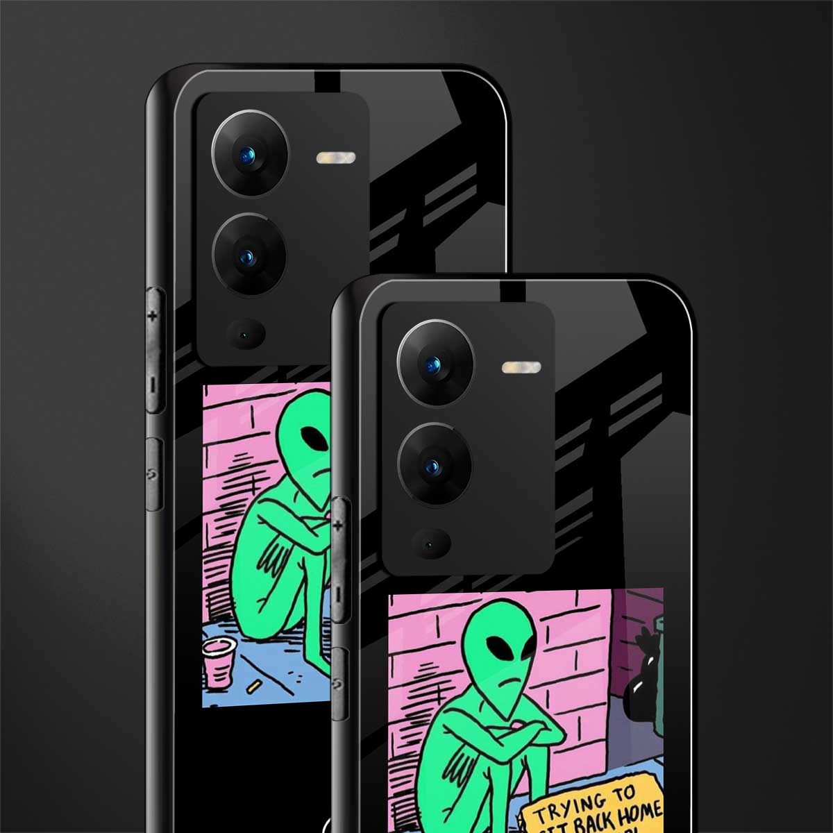 go home alien back phone cover | glass case for vivo v25 pro 5g