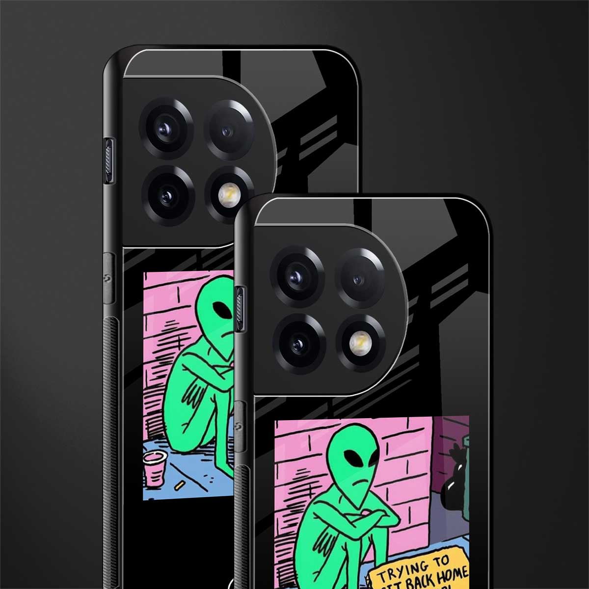 go home alien back phone cover | glass case for oneplus 11r