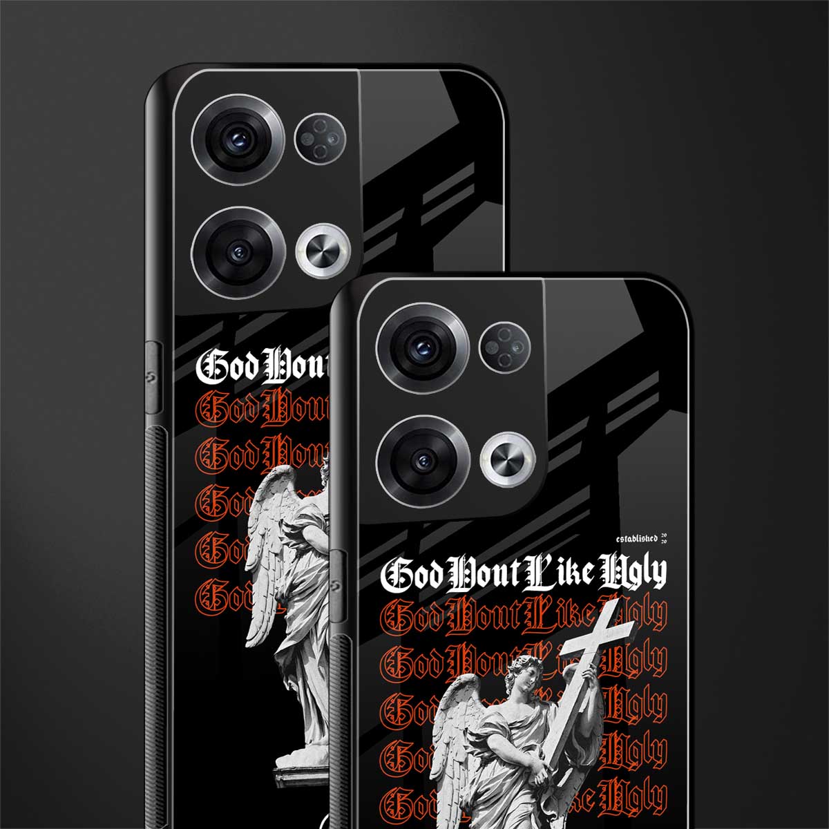 god don't like ugly back phone cover | glass case for oppo reno 8