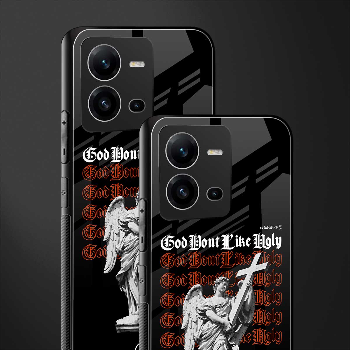 god don't like ugly back phone cover | glass case for vivo v25-5g