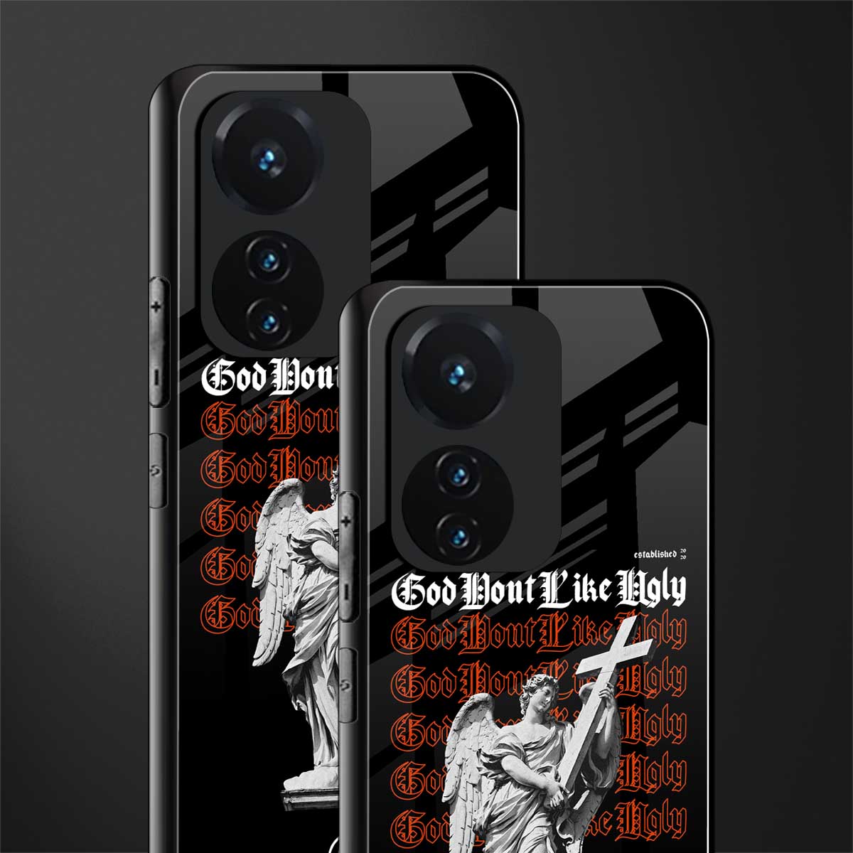 god don't like ugly back phone cover | glass case for vivo t1 44w 4g