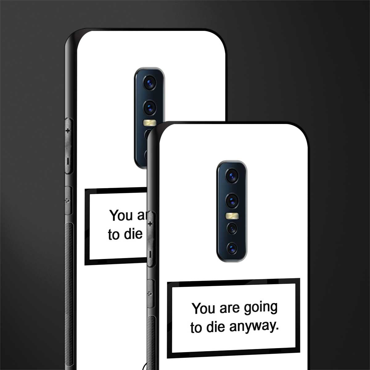 going to die white edition glass case for vivo v17 pro image-2