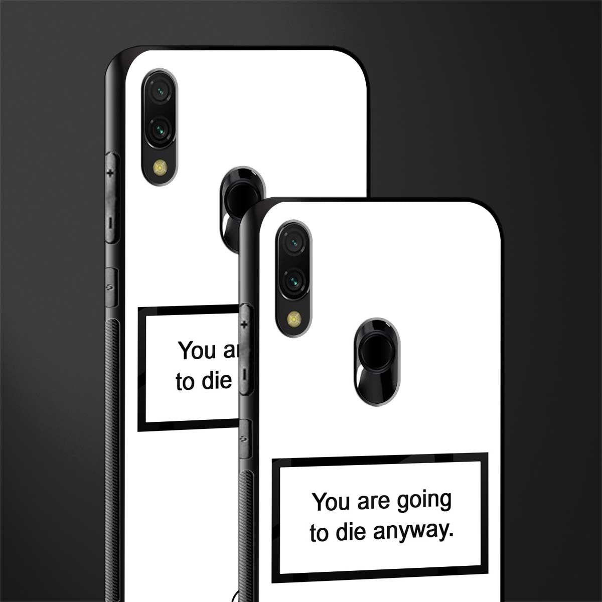 going to die white edition glass case for redmi y3 image-2