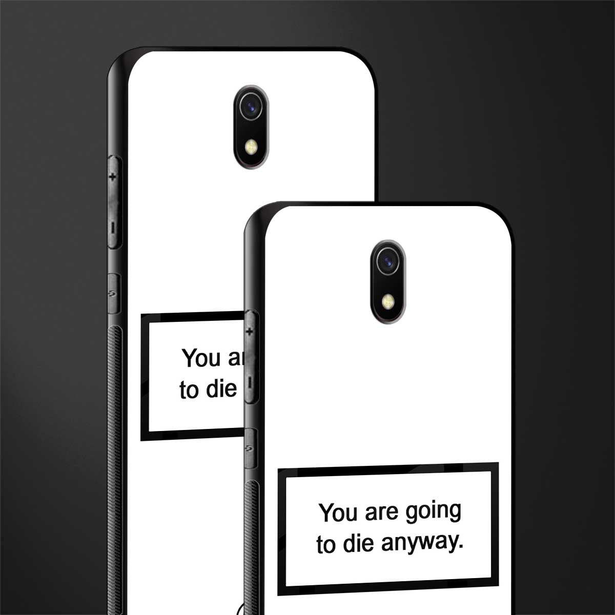 going to die white edition glass case for redmi 8a image-2