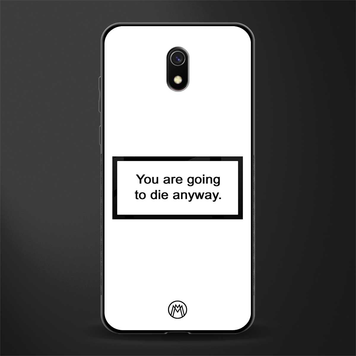 going to die white edition glass case for redmi 8a image