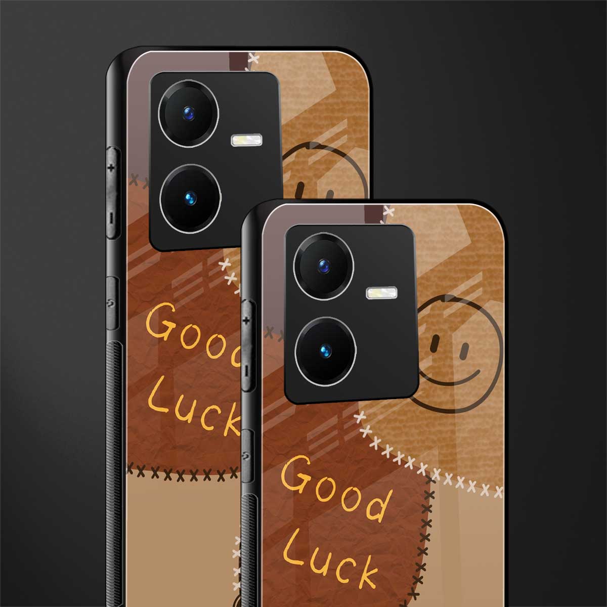 good luck back phone cover | glass case for vivo y22