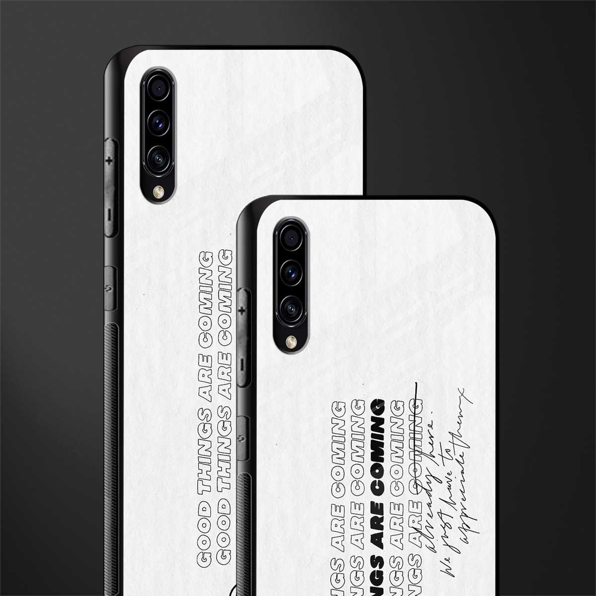good things are here glass case for samsung galaxy a70 image-2