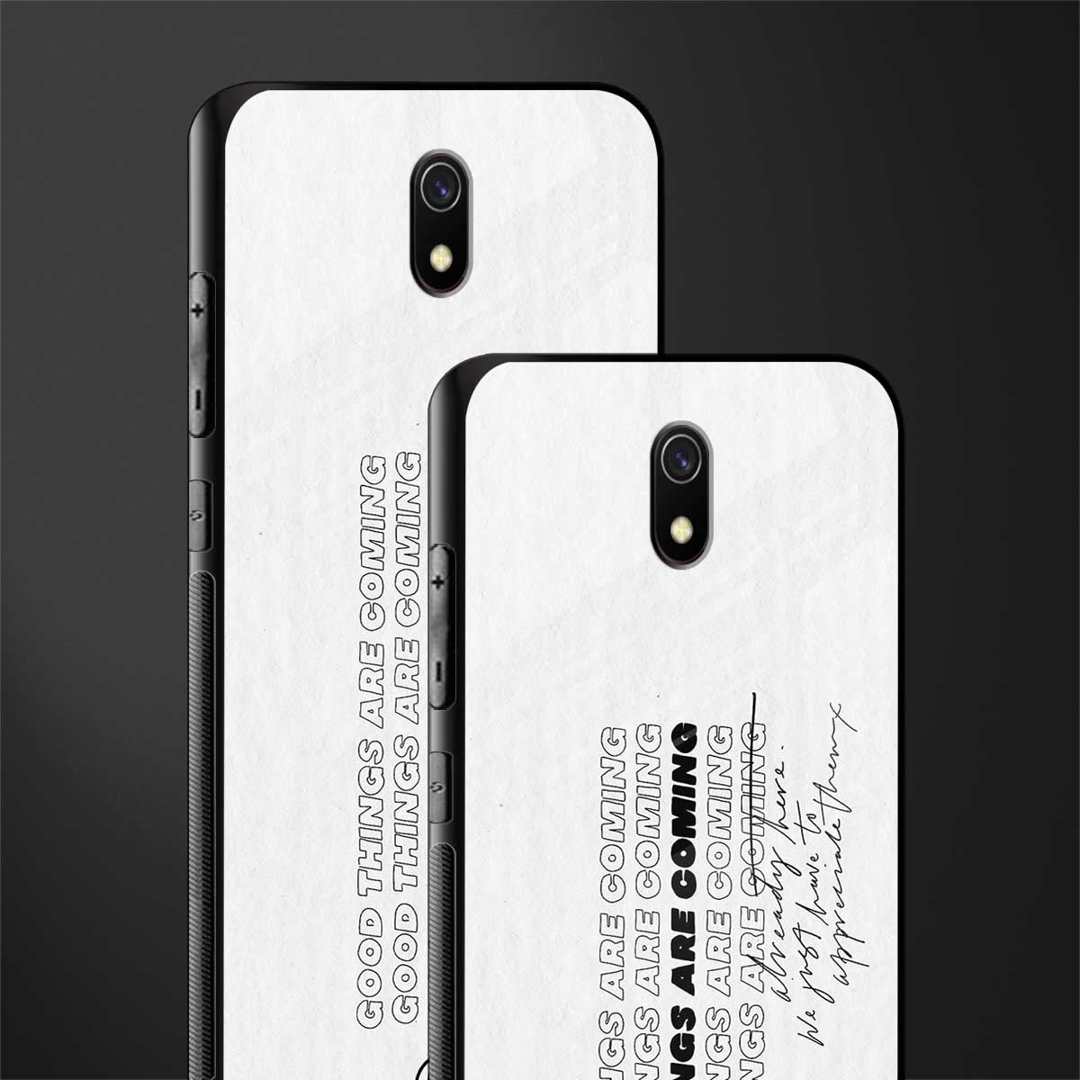 good things are here glass case for redmi 8a image-2