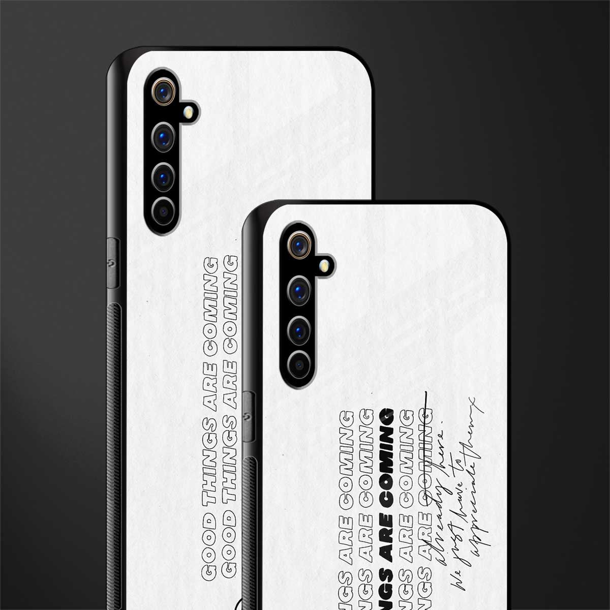 good things are here glass case for realme x50 pro image-2