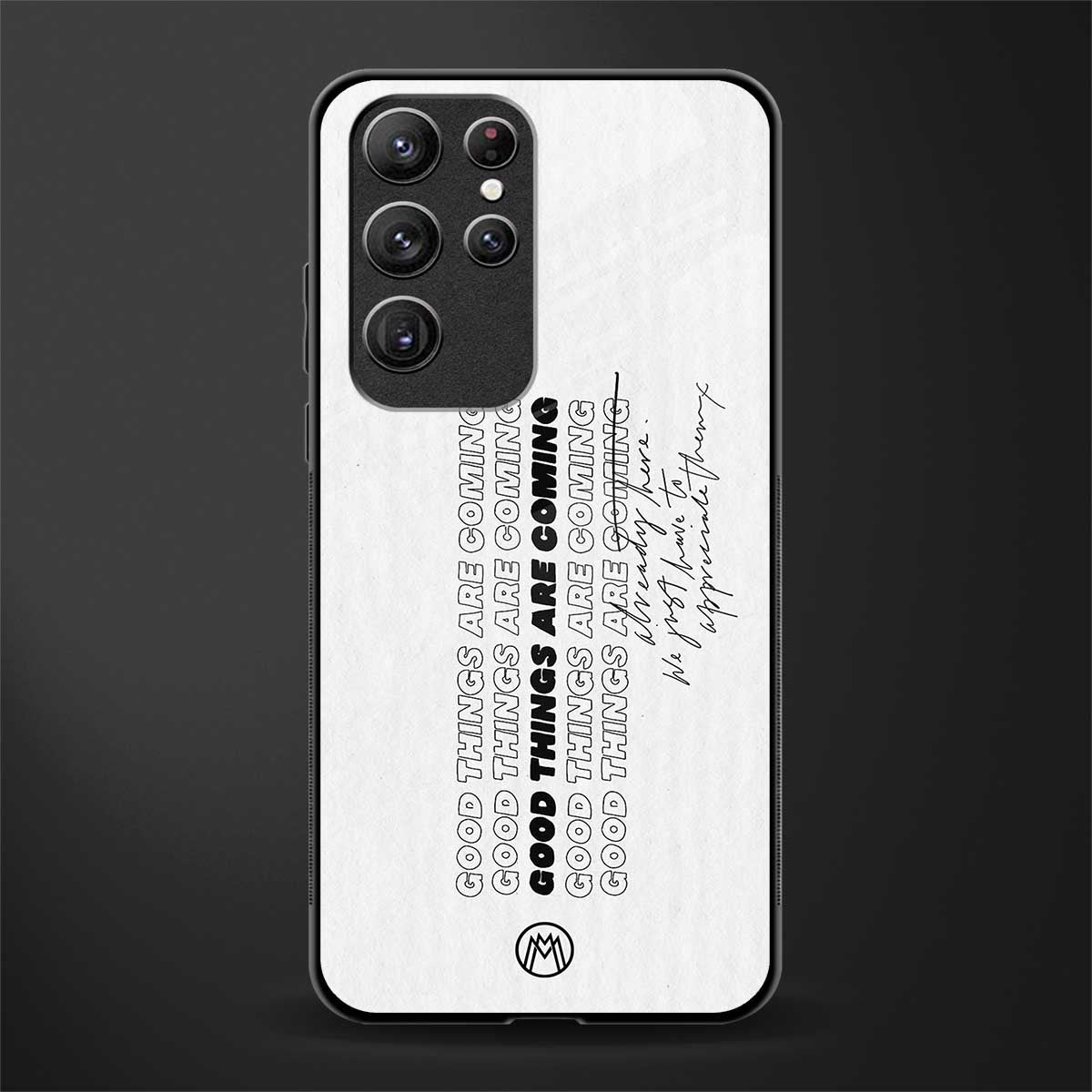 good things are here glass case for samsung galaxy s22 ultra 5g image