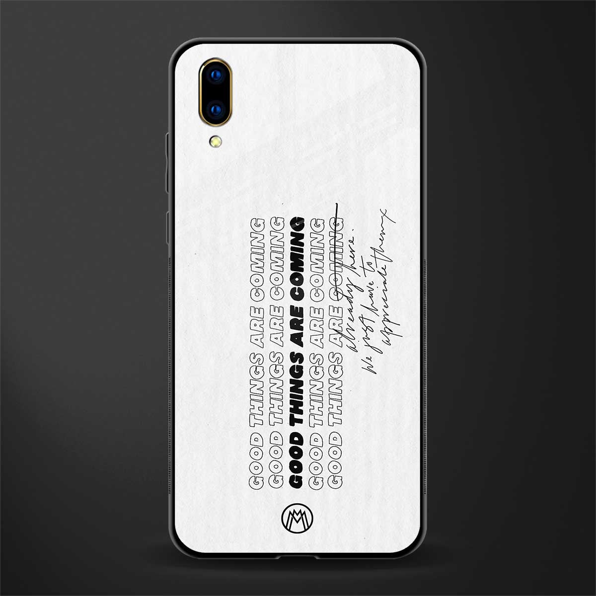 good things are here glass case for vivo v11 pro image