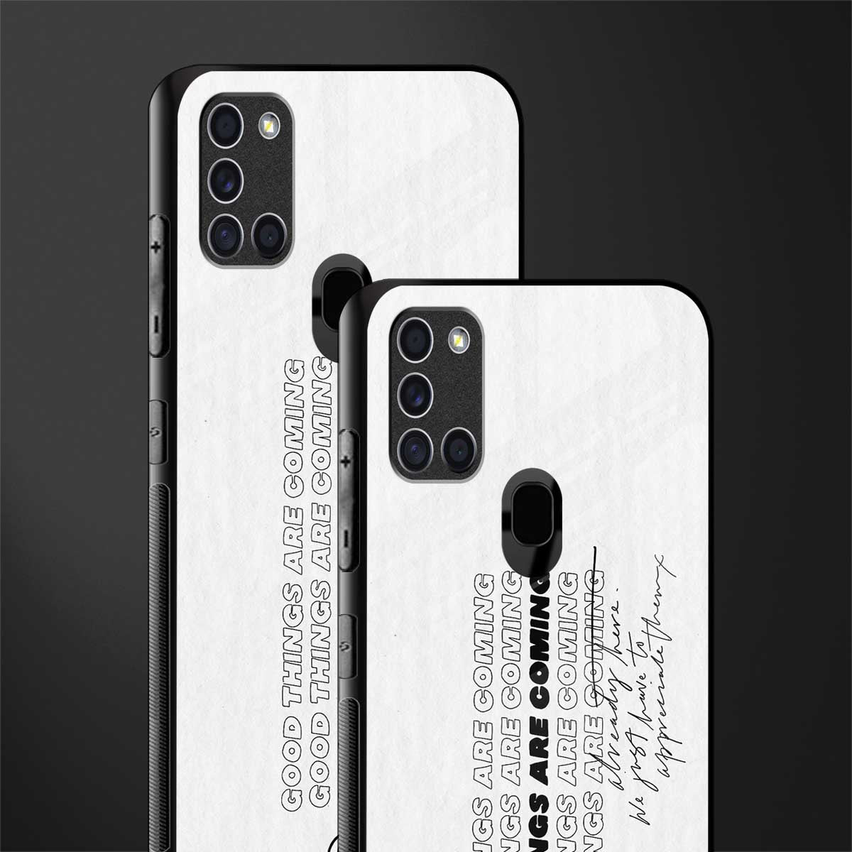 good things are here glass case for samsung galaxy a21s image-2