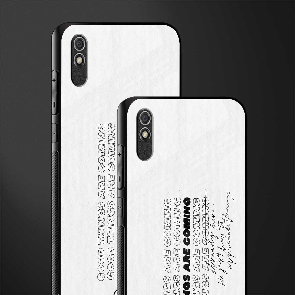 good things are here glass case for redmi 9a image-2