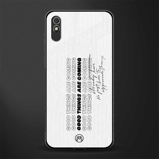 good things are here glass case for redmi 9a image