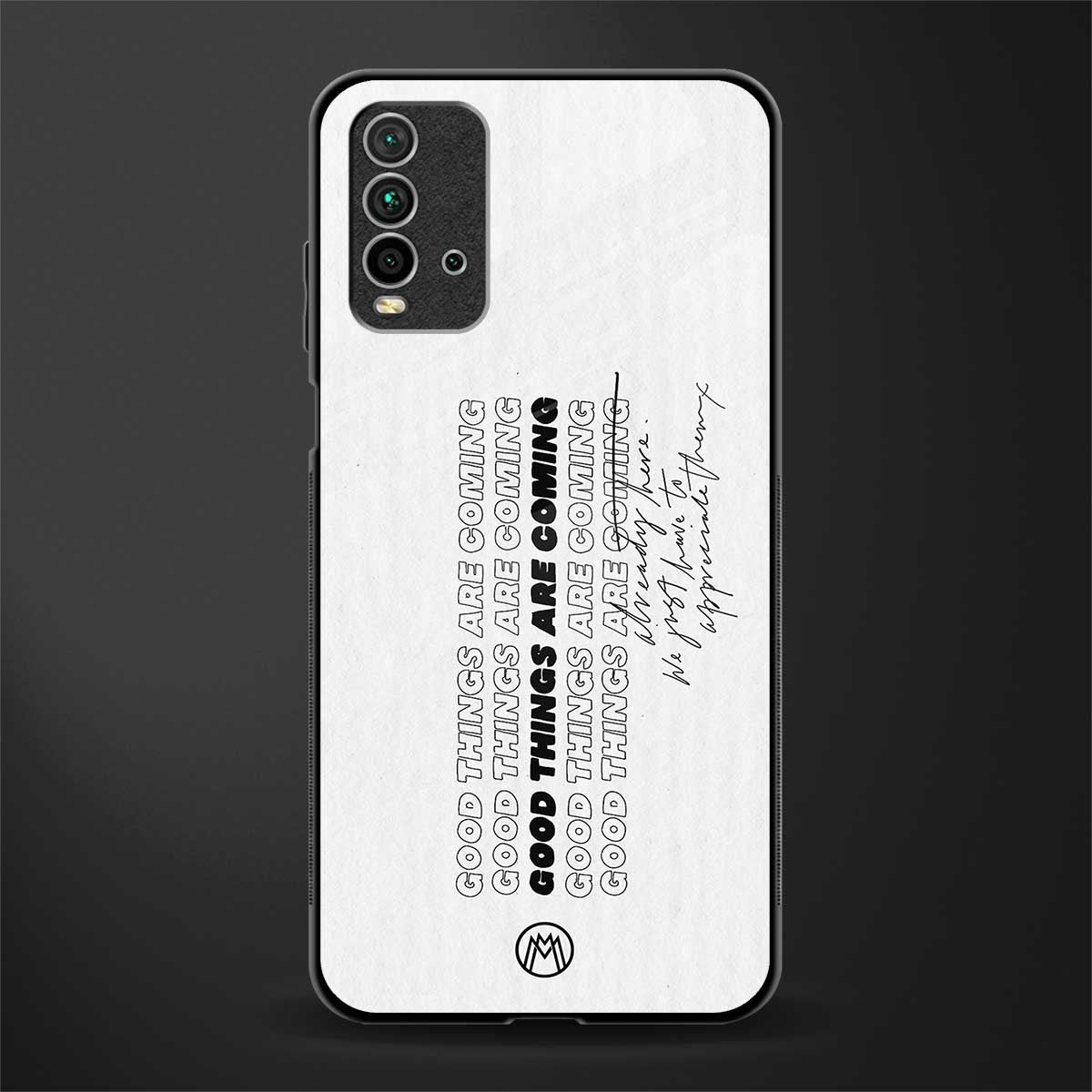 good things are here glass case for redmi 9 power image