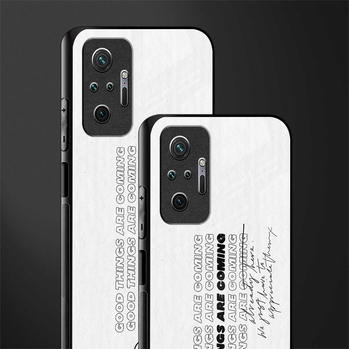 good things are here glass case for redmi note 10 pro image-2