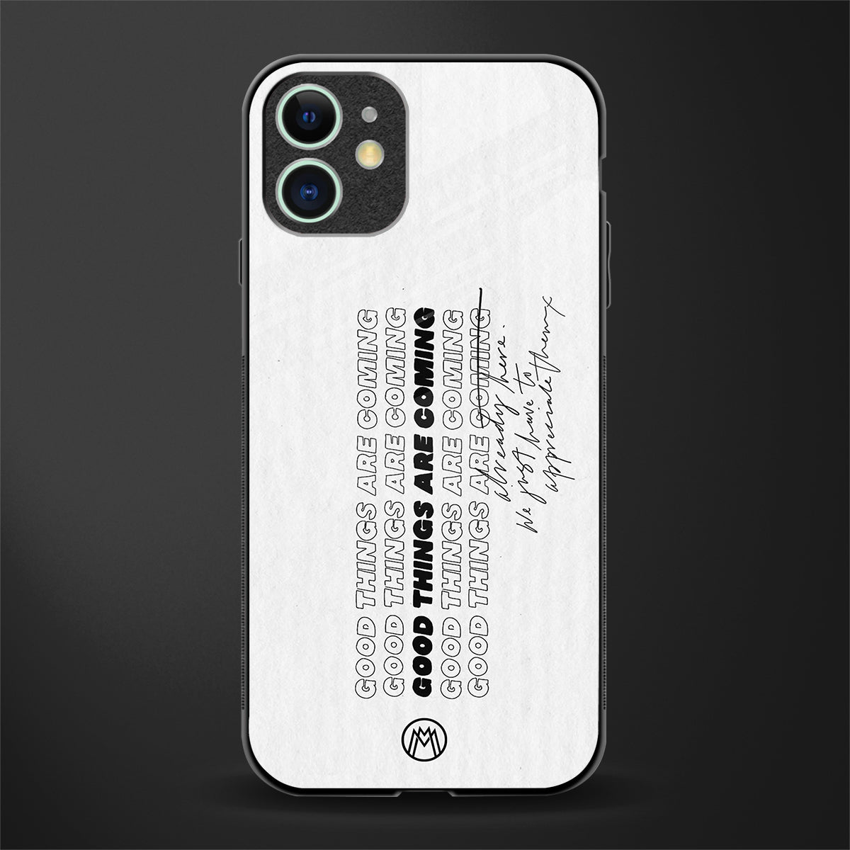 good things are here glass case for iphone 12 mini image