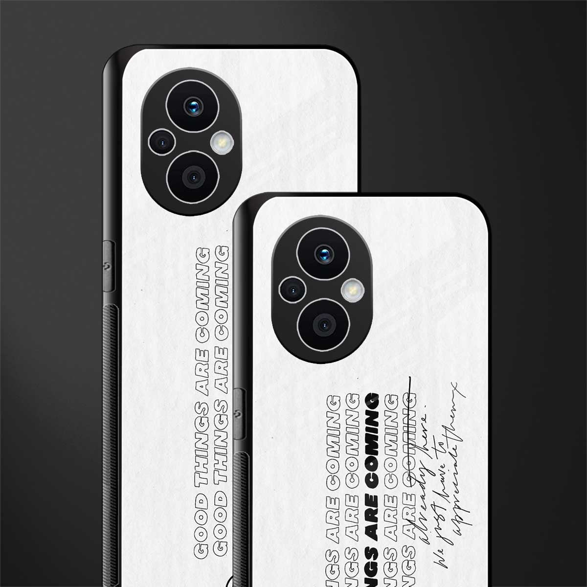 good things are here back phone cover | glass case for oppo f21 pro 5g